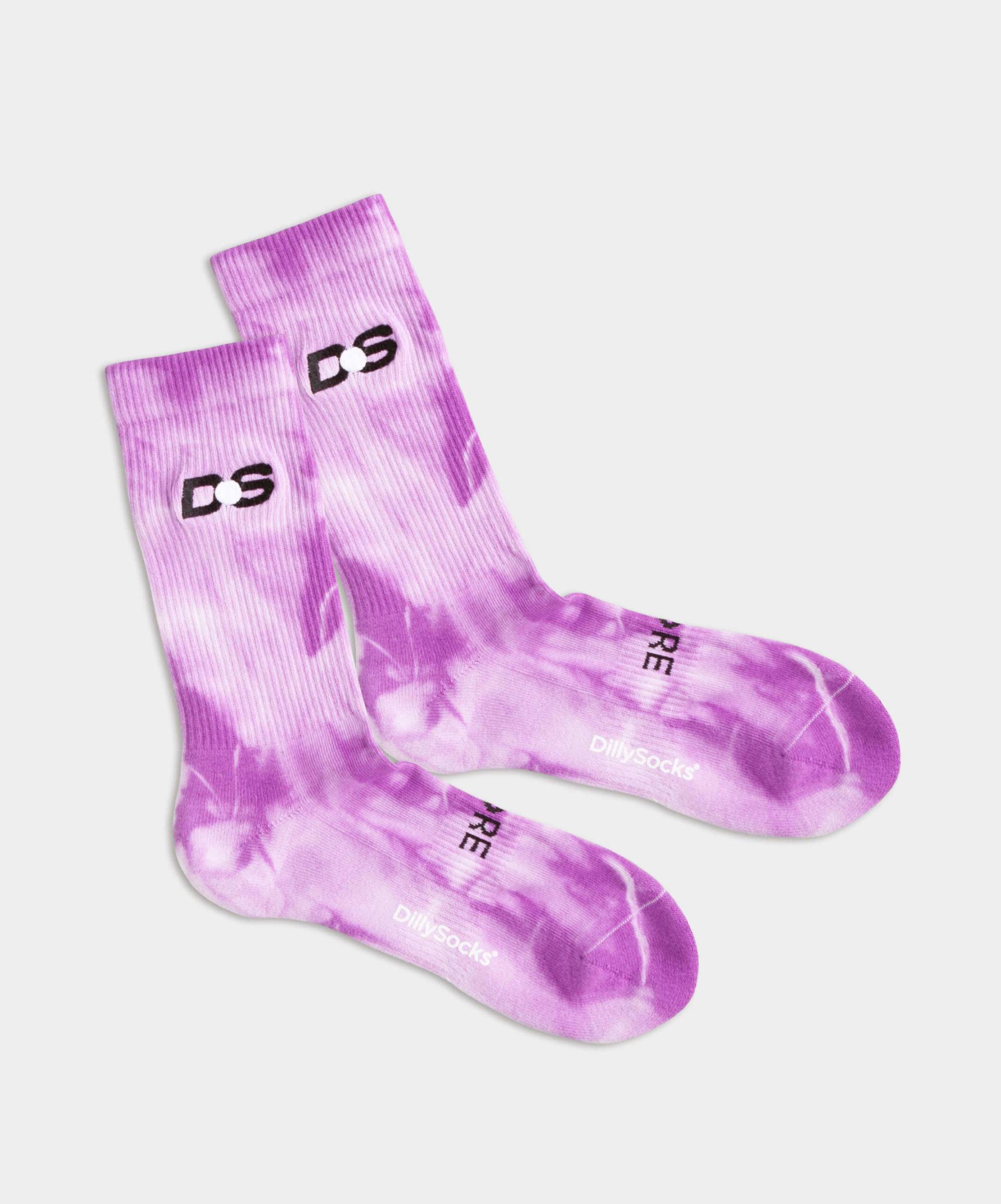 - Socken in Violett mit Batik Motiv/Muster von DillySocks