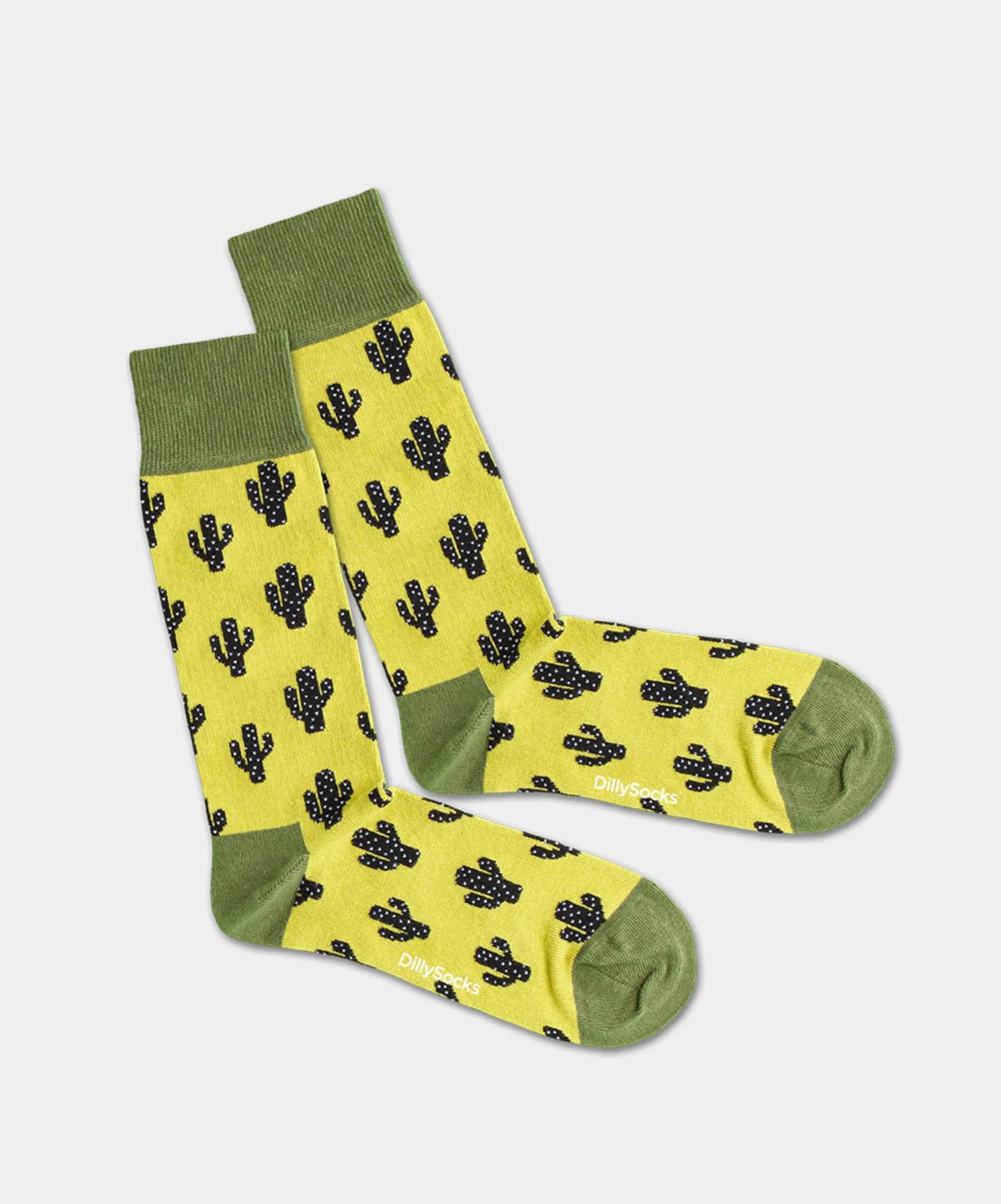 - Socken in Grün mit Pflanze Motiv/Muster von DillySocks
