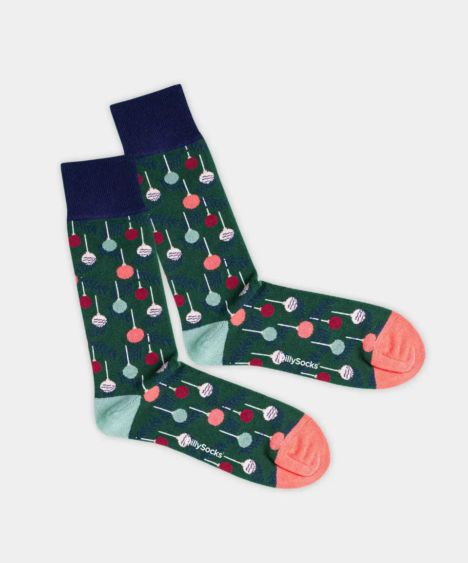 - Socken in Grün mit Weihnachten Motiv/Muster von DillySocks