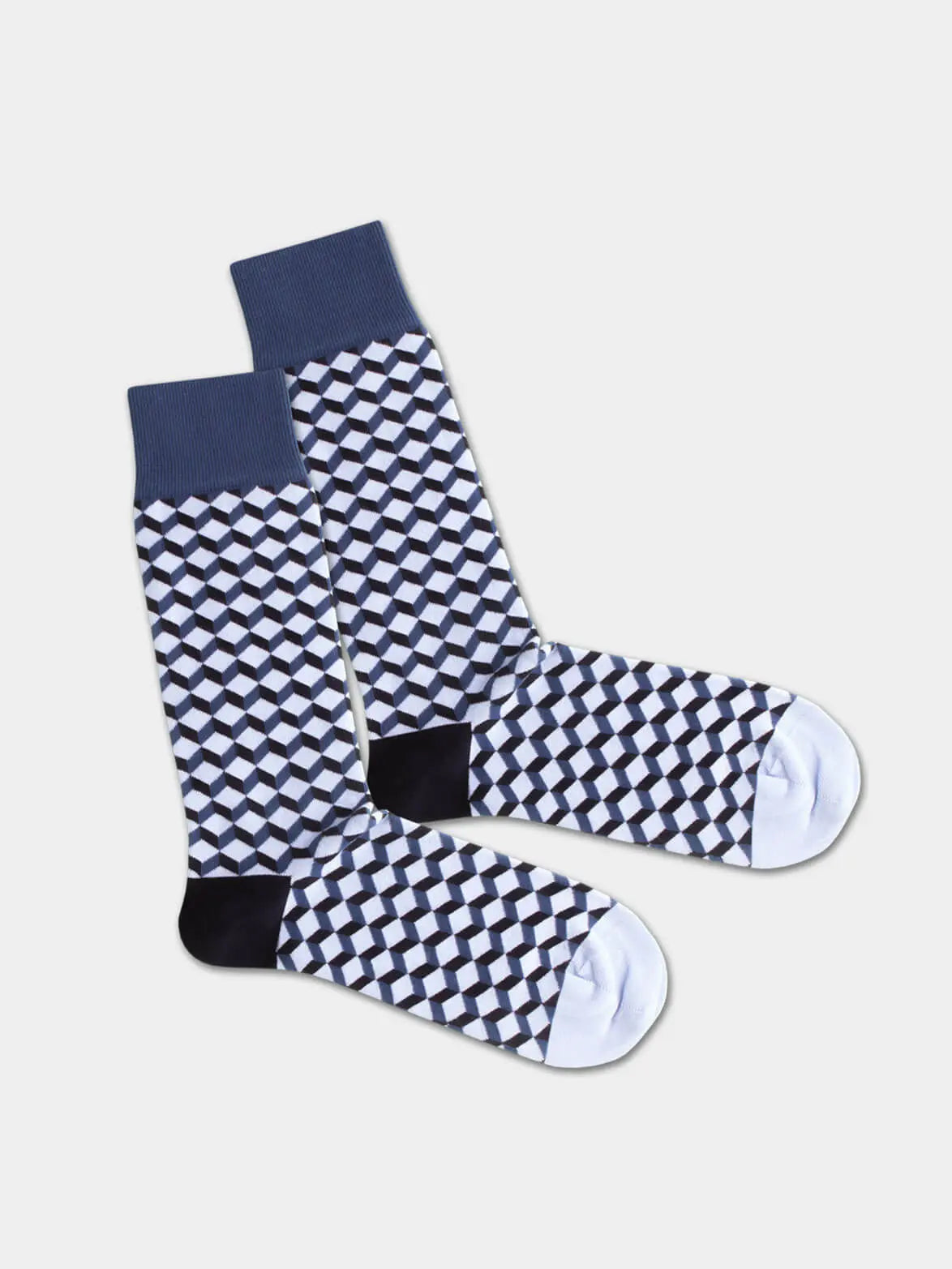 - Socken in Blau mit Dice Geometrisch Motiv/Muster von DillySocks
