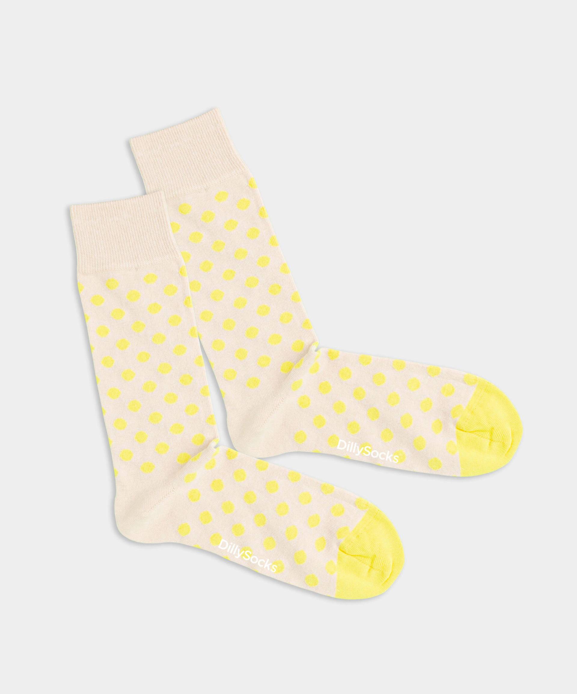 - Socken in Beige mit Punkte Motiv/Muster von DillySocks