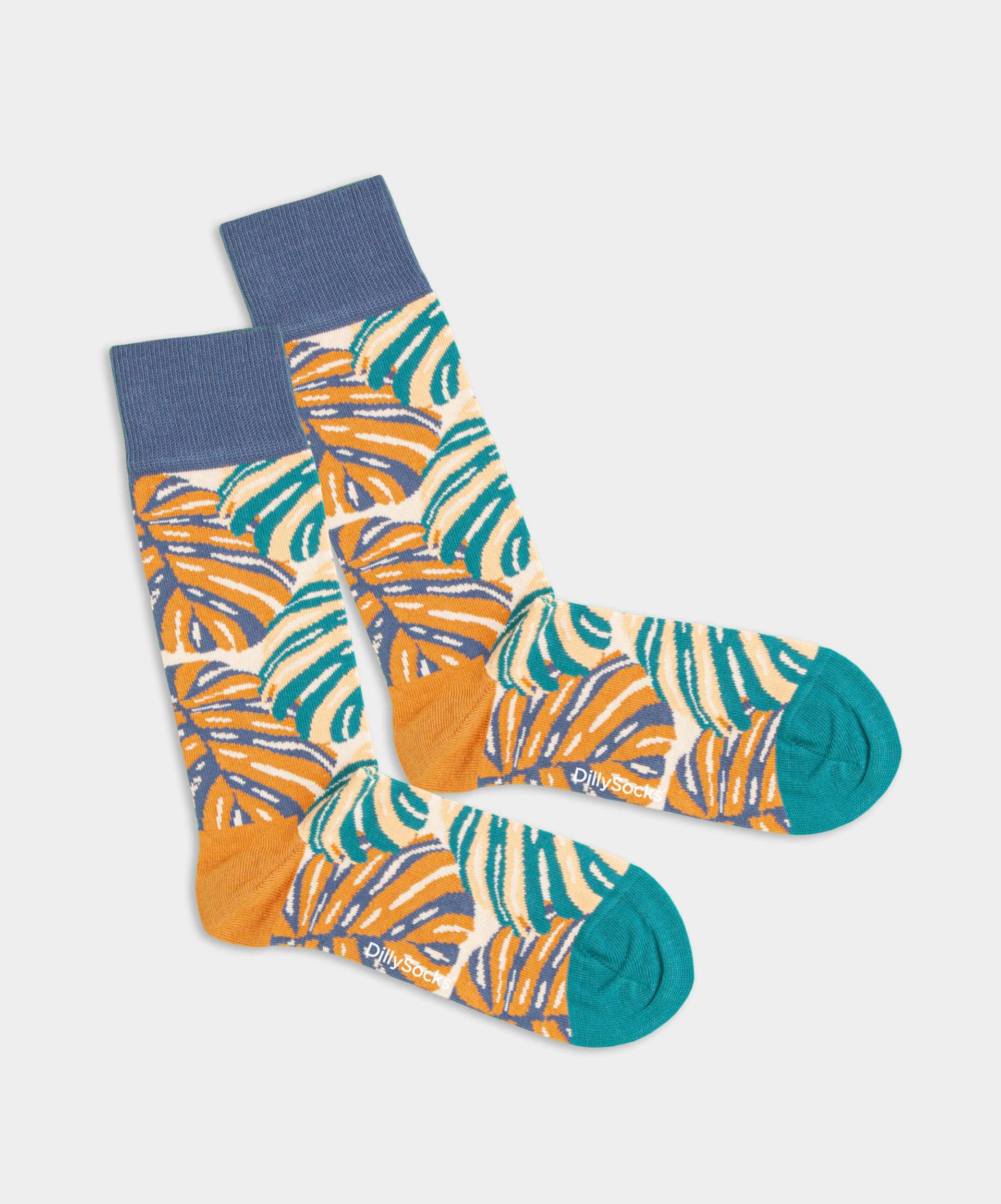 - Socken in Beige mit Blumen Motiv/Muster von DillySocks