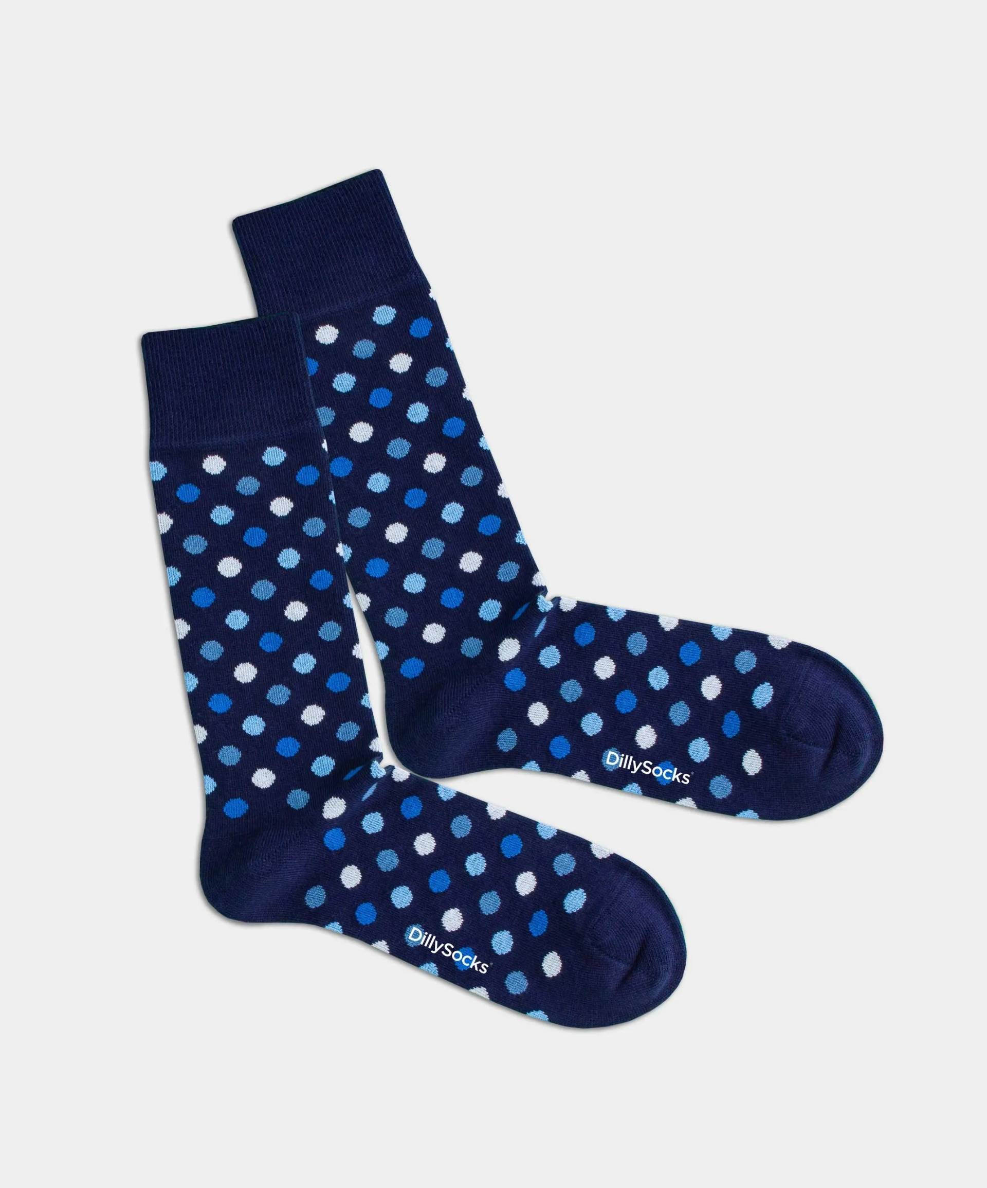 - Socken in Blau mit Konfetti Punkte Motiv/Muster von DillySocks