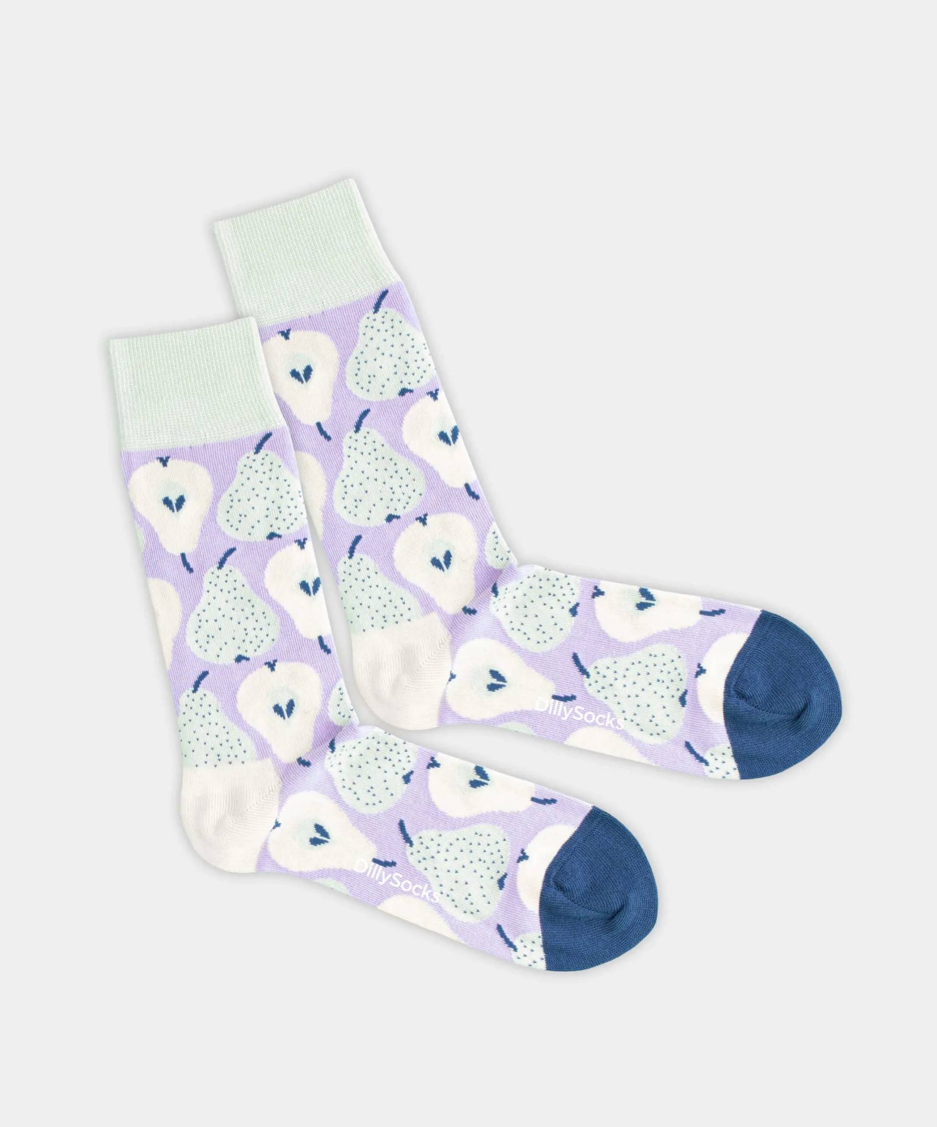 - Socken in Violett mit Früchte Motiv/Muster von DillySocks
