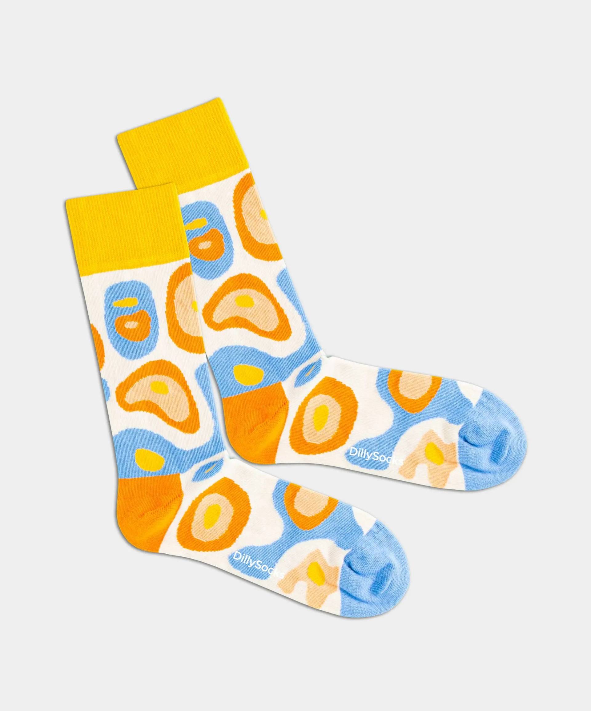 - Socken in Blau Orange mit Camouflage Motiv/Muster von DillySocks