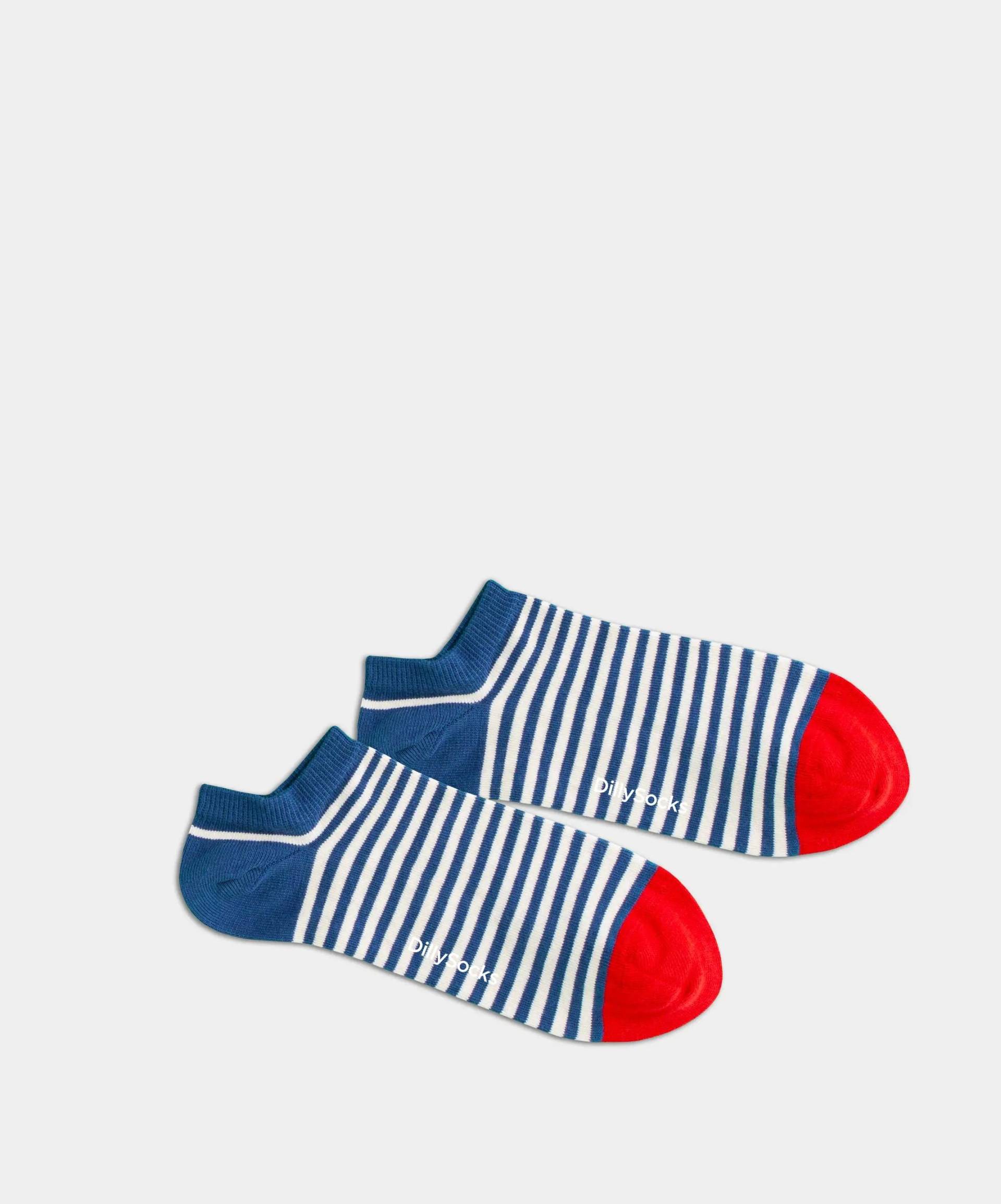 - Sneakersocken in Blau Weiss mit Streifen Motiv/Muster von DillySocks