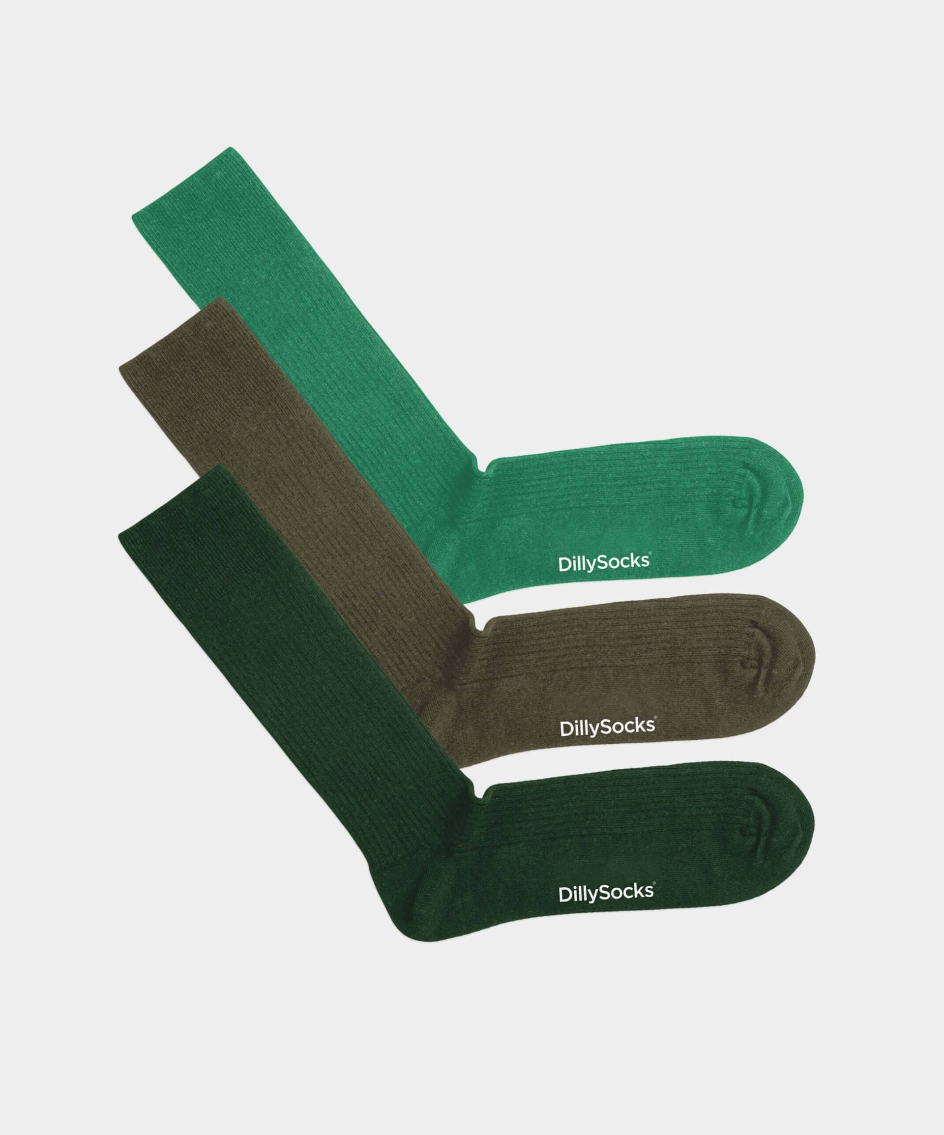 - Socken-Sets in Grün mit Uni Motiv/Muster von DillySocks