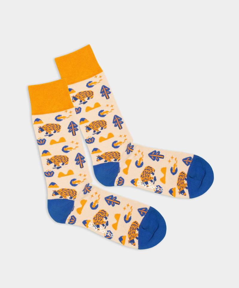 - Socken in Beige mit Ferien Sport Tier Berge Motiv/Muster von DillySocks