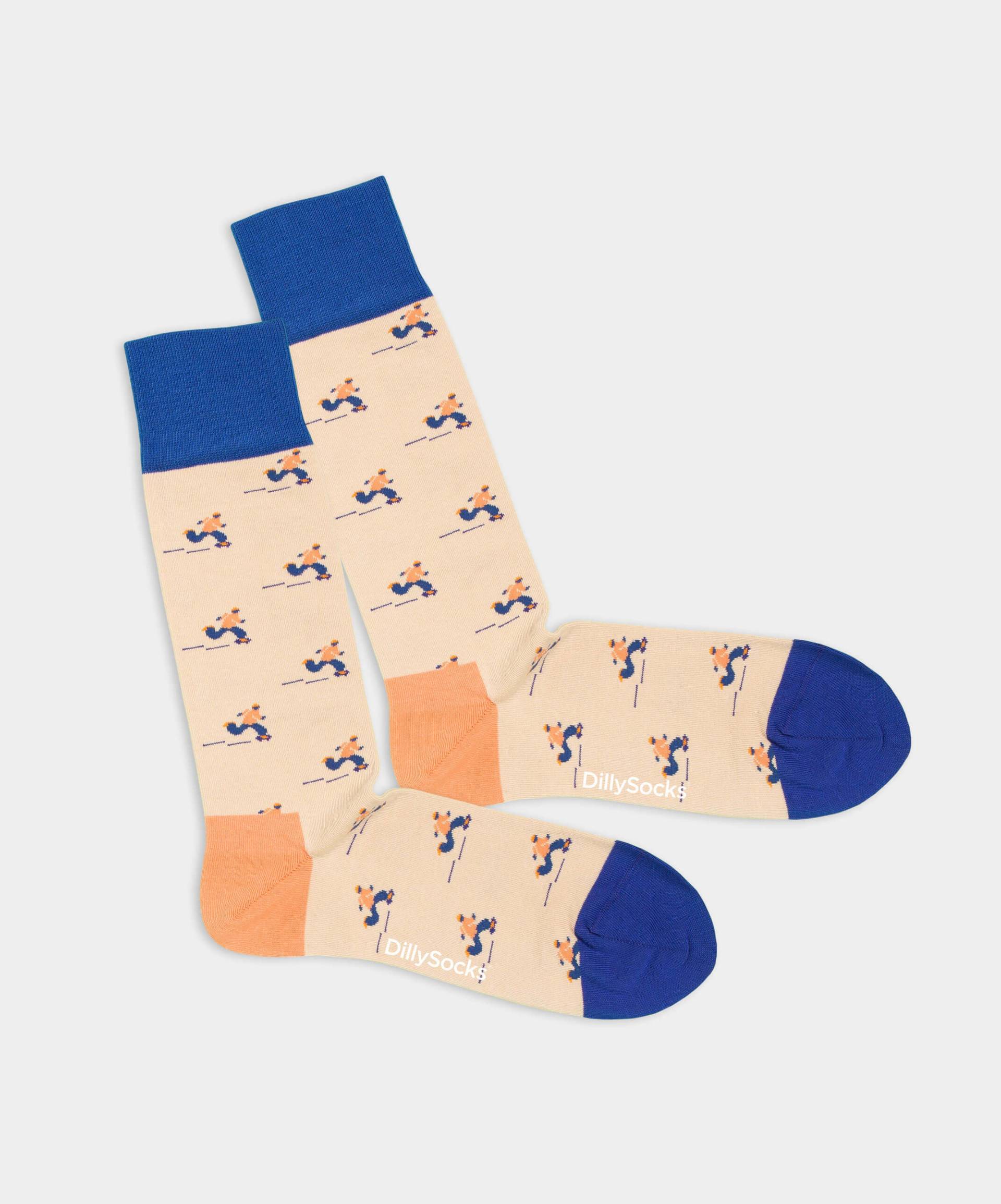 - Socken in Beige mit Sport Motiv/Muster von DillySocks