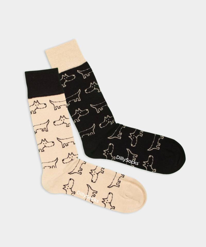 - Socken in Beige mit Tier Hund Motiv/Muster von DillySocks