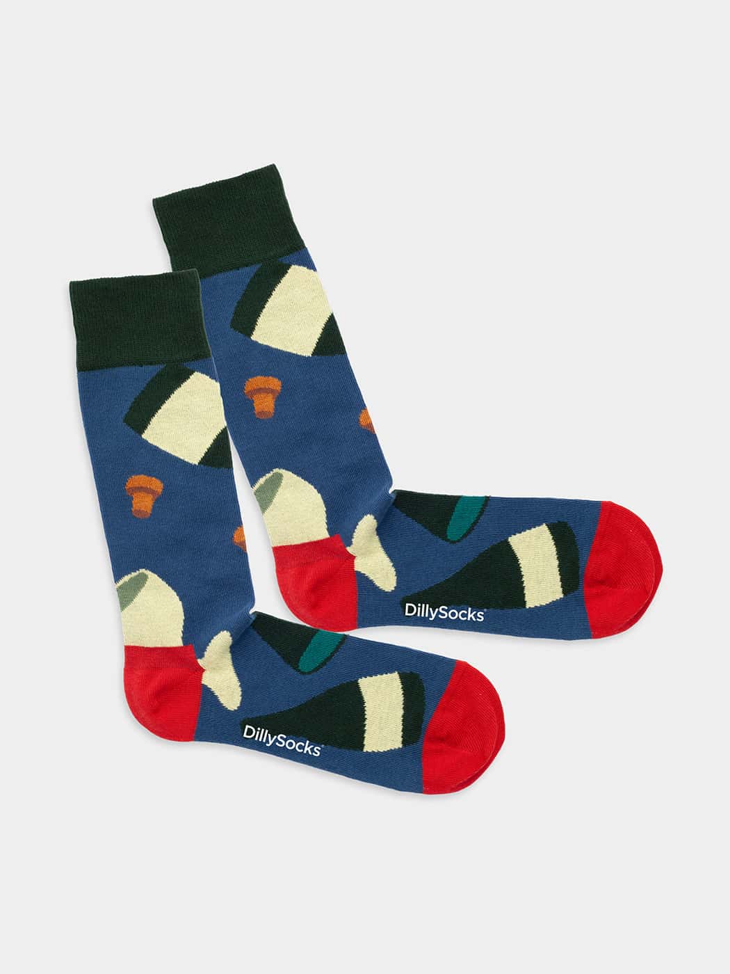 - Socken in Blau  mit Ferien Motiv/Muster von DillySocks
