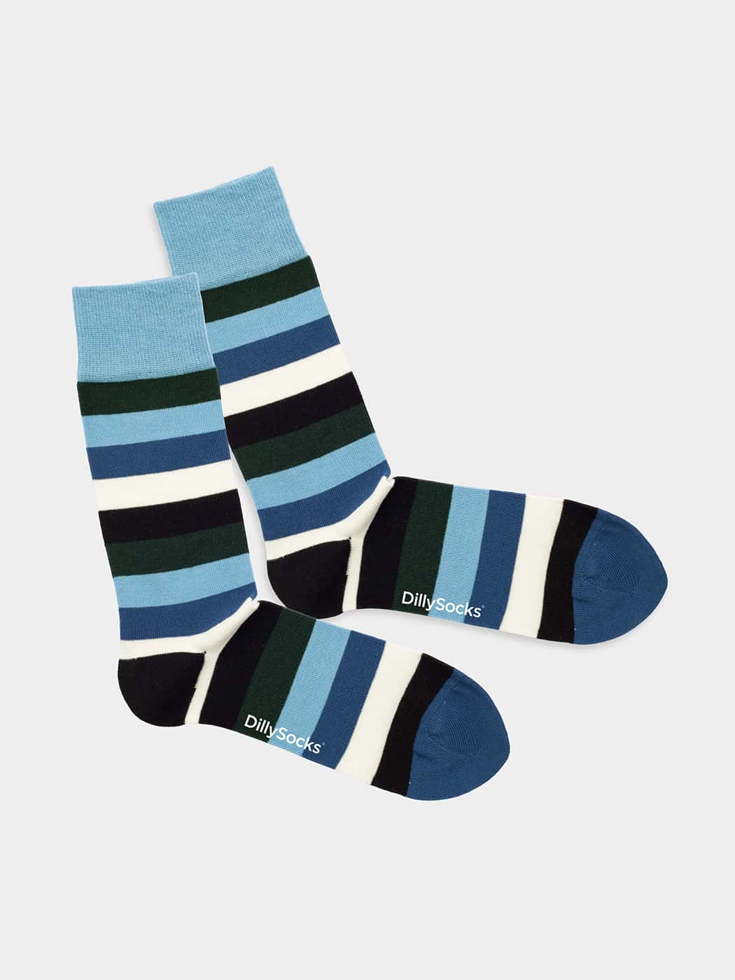 - Socken in Blau mit Streifen Motiv/Muster von DillySocks