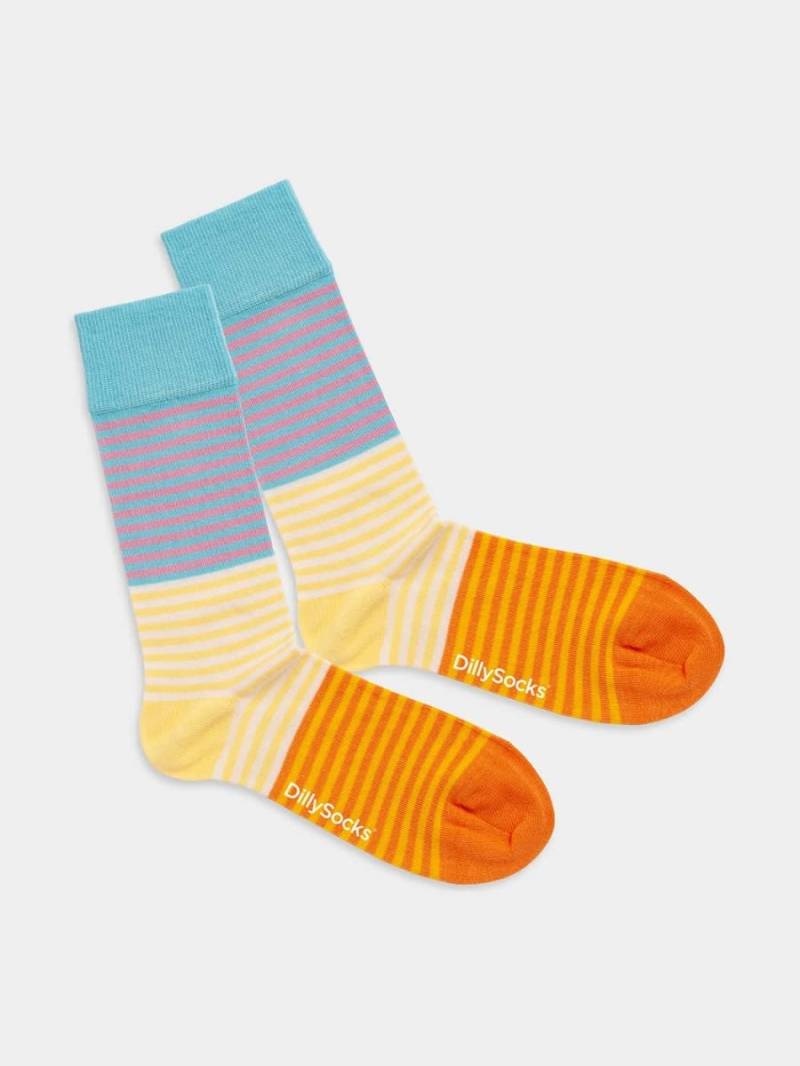 - Socken in Bunt  mit Streifen Motiv/Muster von DillySocks