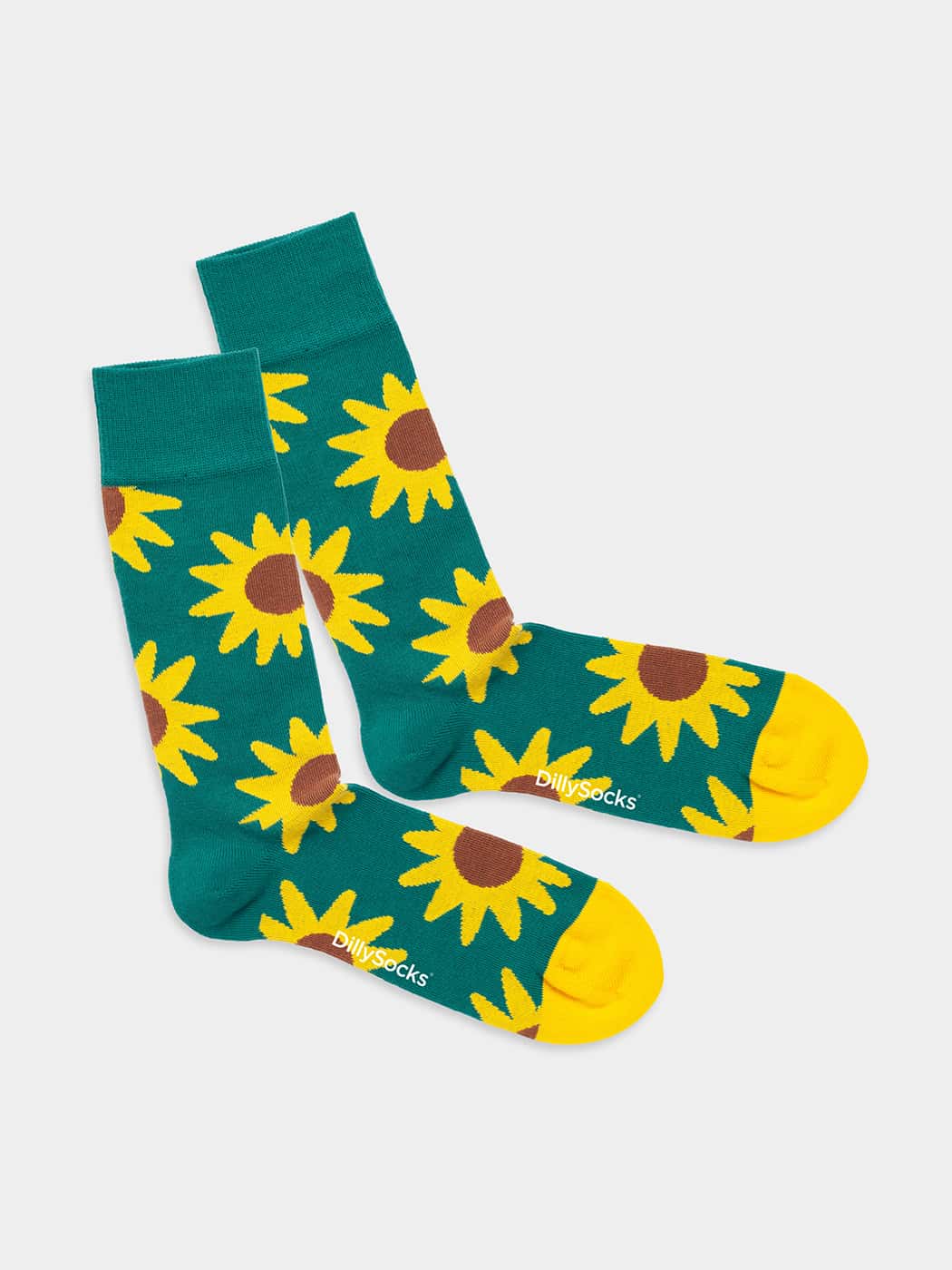 - Socken in Grün mit Blumen Motiv/Muster von DillySocks