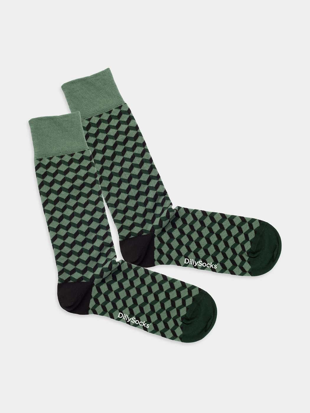 - Socken in Grün mit Dice Motiv/Muster von DillySocks