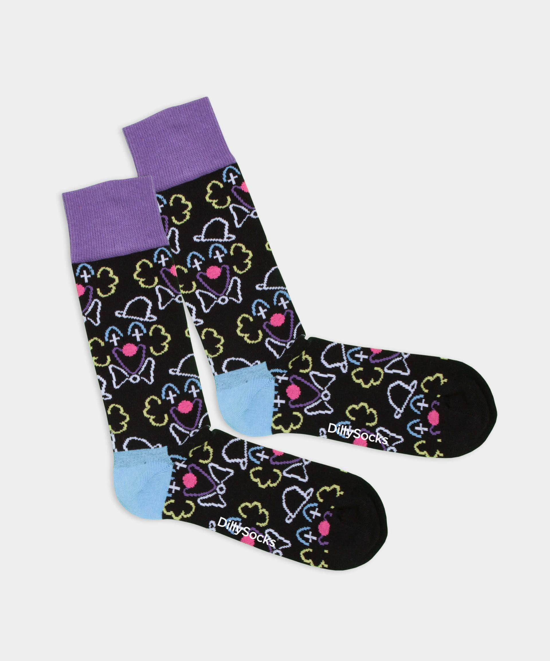 - Socken in Schwarz mit Party Motiv/Muster von DillySocks