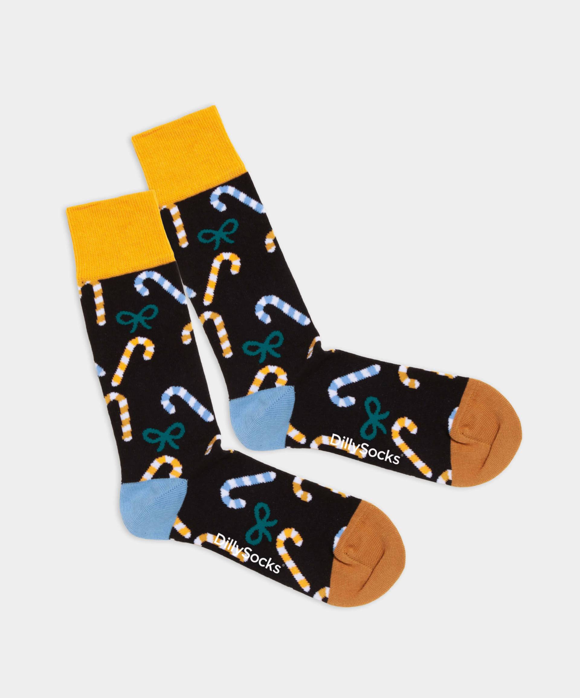 - Socken in Schwarz mit Weihnachten Motiv/Muster von DillySocks