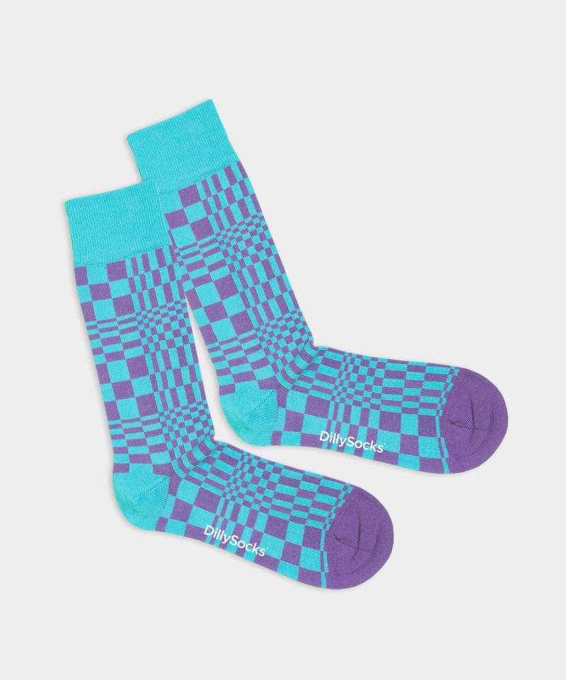 - Socken in Türkis mit Geometrisch Motiv/Muster von DillySocks