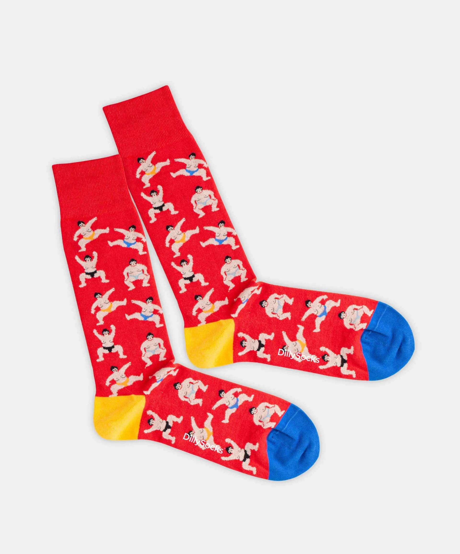 - Socken in Rot mit Sport Motiv/Muster von DillySocks