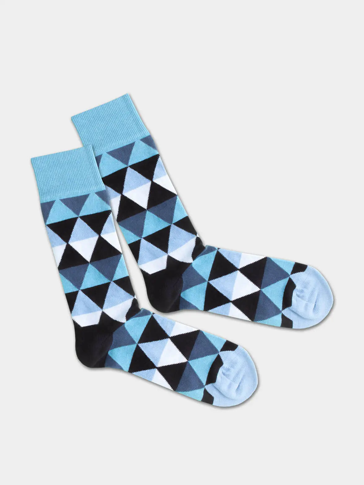 - Socken in Blau mit Geometrisch Motiv/Muster von DillySocks