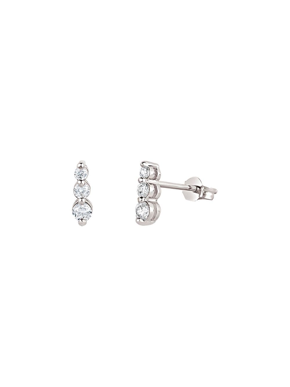 Dinny Hall 14kt white gold diamond Shuga tapering triple stud earrings - Silver von Dinny Hall