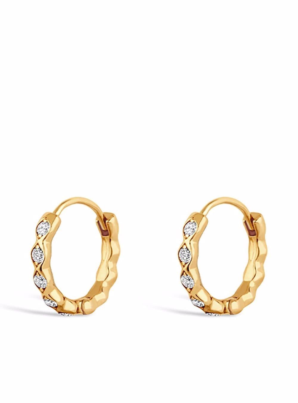 Dinny Hall 14kt yellow gold Rosemary diamond huggie earrings von Dinny Hall