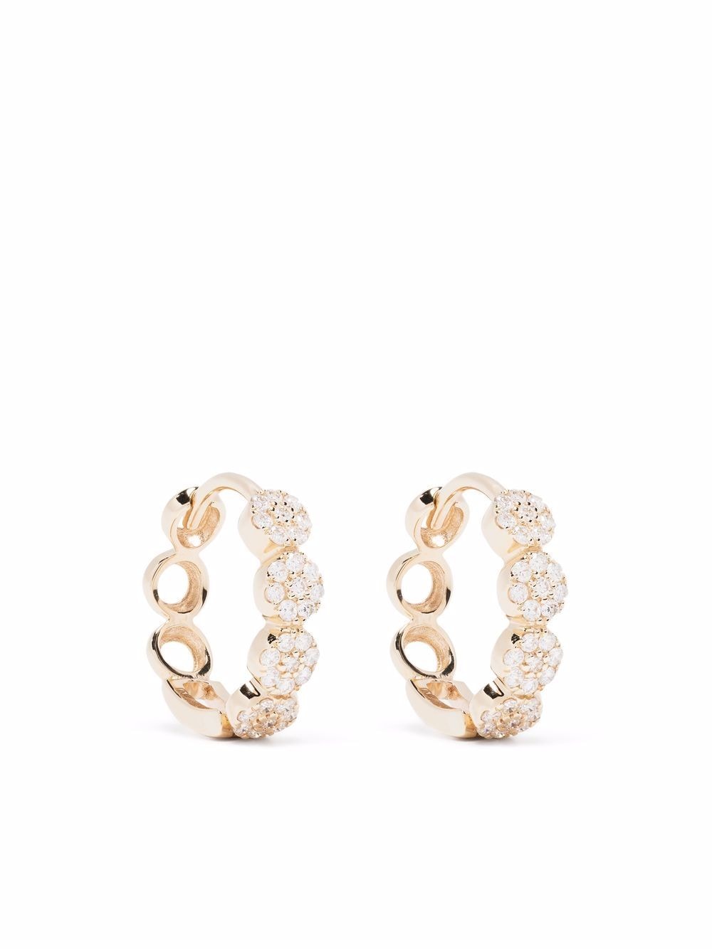 Dinny Hall 14kt yellow gold Shuga Starflower diamond huggie hoop earrings von Dinny Hall