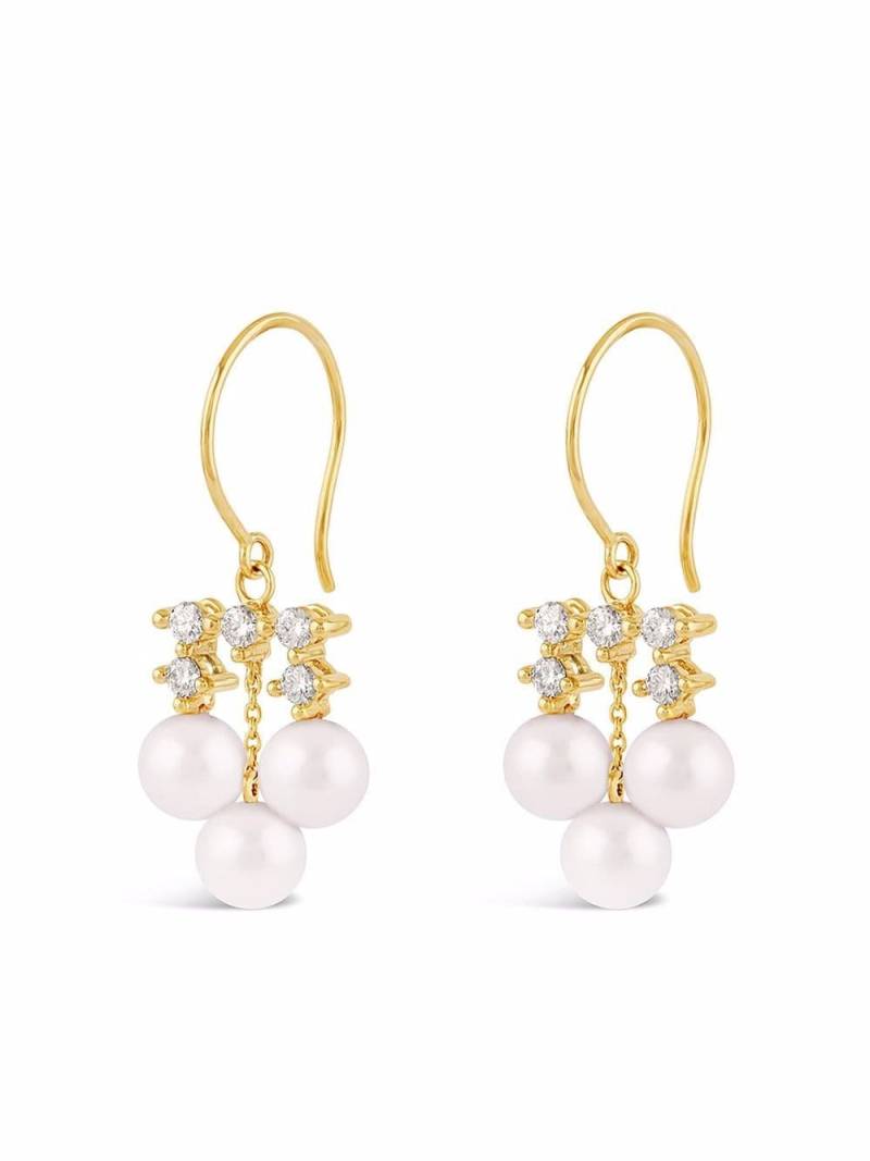 Dinny Hall 14kt yellow gold Shuga chandelier pearl diamond earrings von Dinny Hall