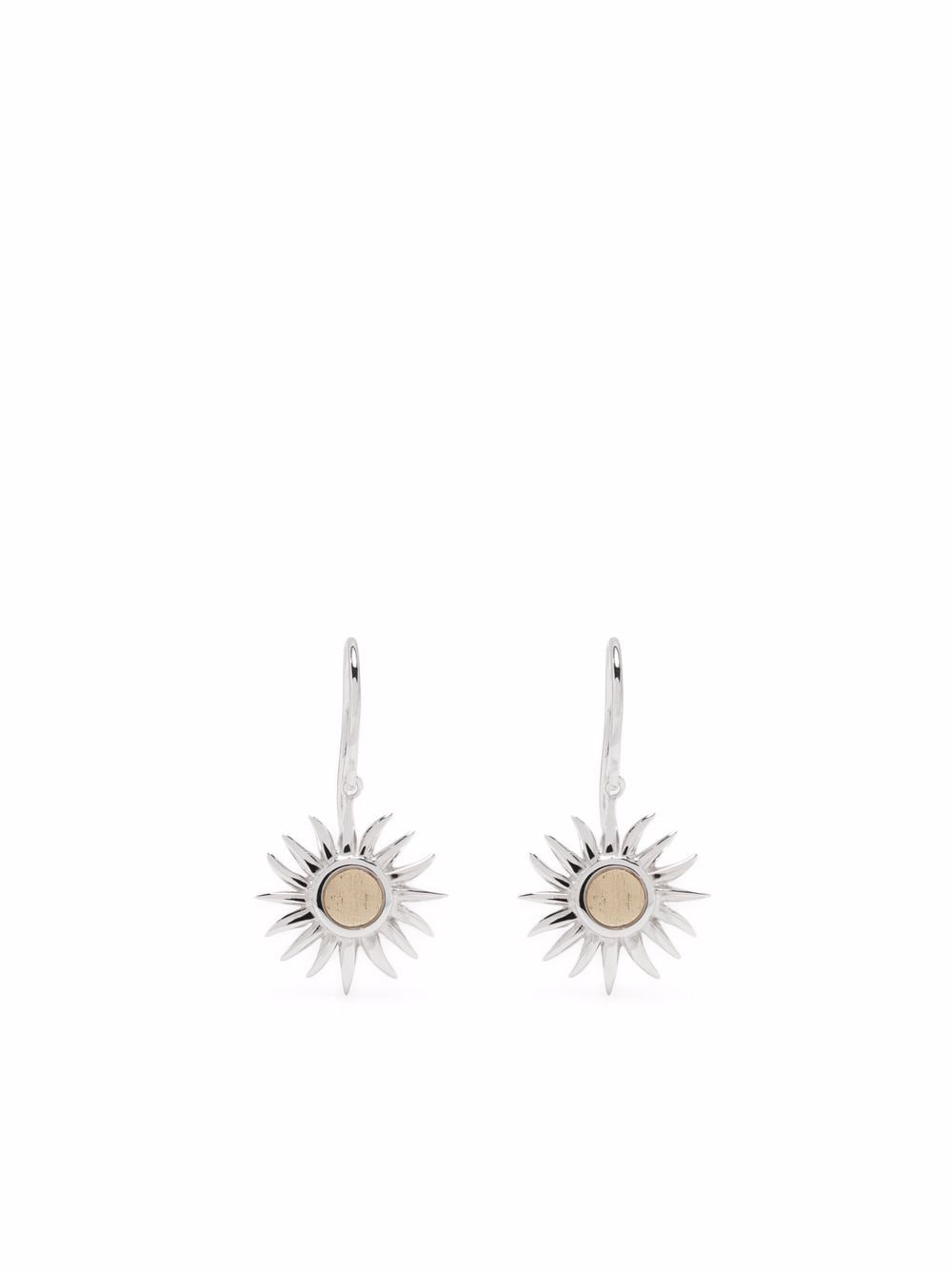 Dinny Hall 9kt yellow gold and sterling silver My World sun charm drop earrings von Dinny Hall