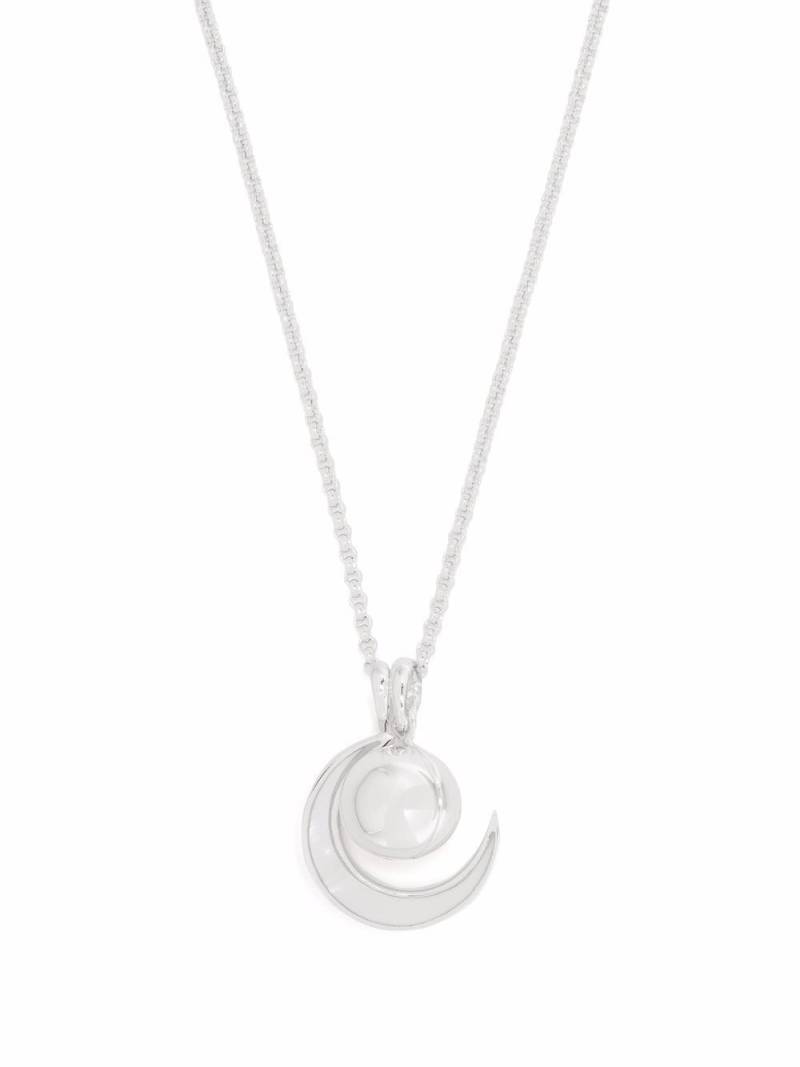 Dinny Hall My World small orb locket & moon charm pendant necklace - Silver von Dinny Hall