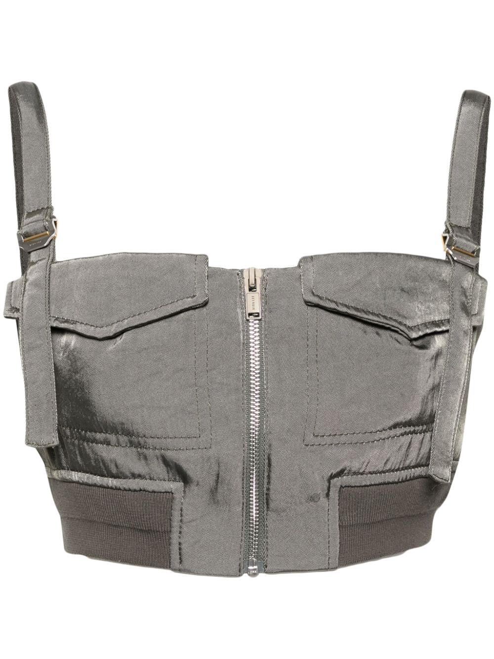 Dion Lee Aviator cropped bustier top - Grey von Dion Lee