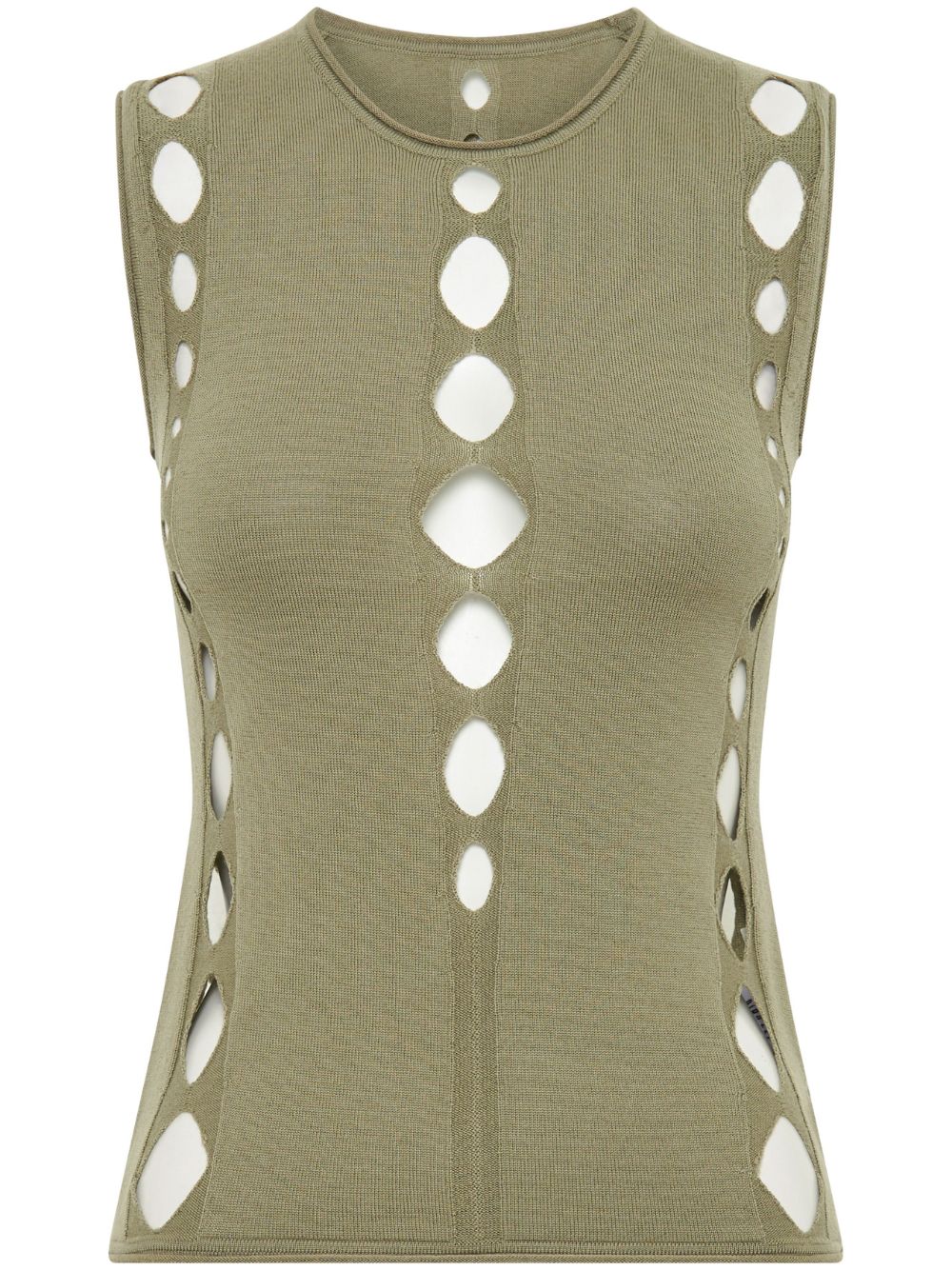 Dion Lee Snake Diamond ribbed top - Green von Dion Lee