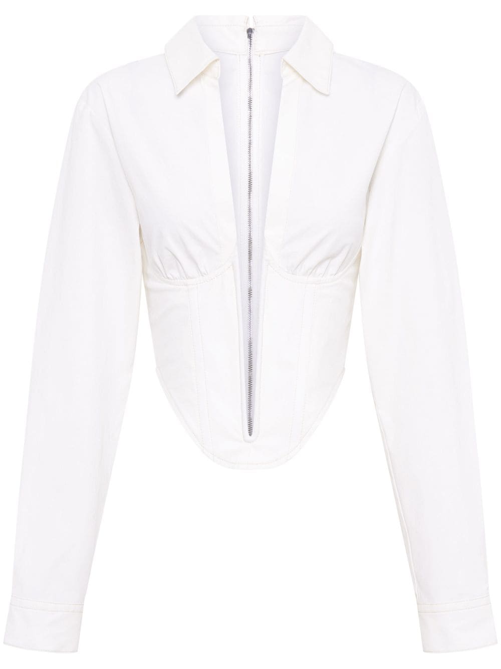 Dion Lee V-wire long-sleeve corset shirt - White von Dion Lee