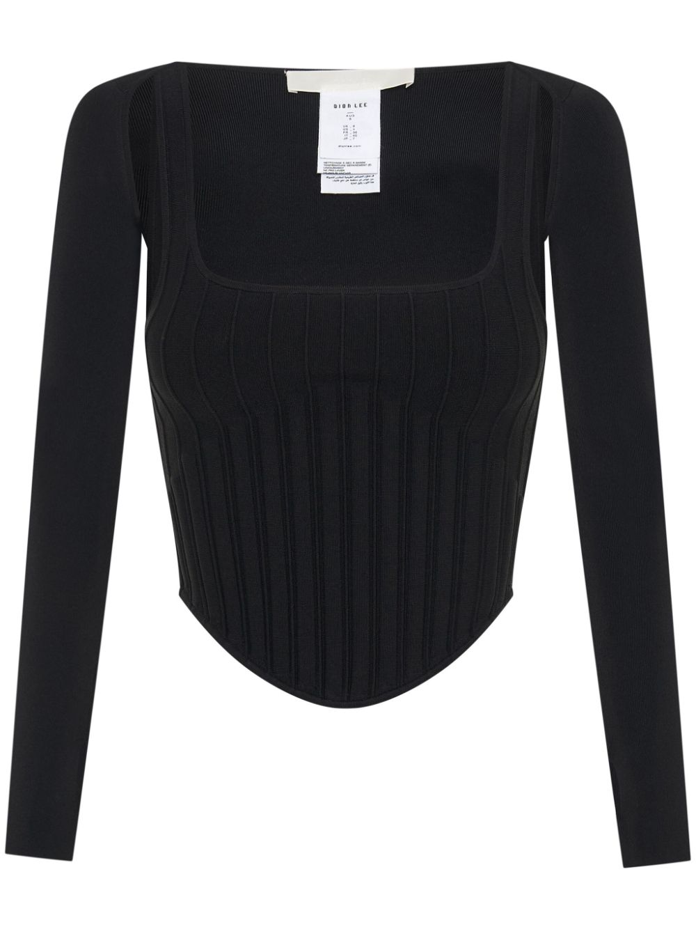 Dion Lee Ventral Compact ribbed corset top - Black von Dion Lee