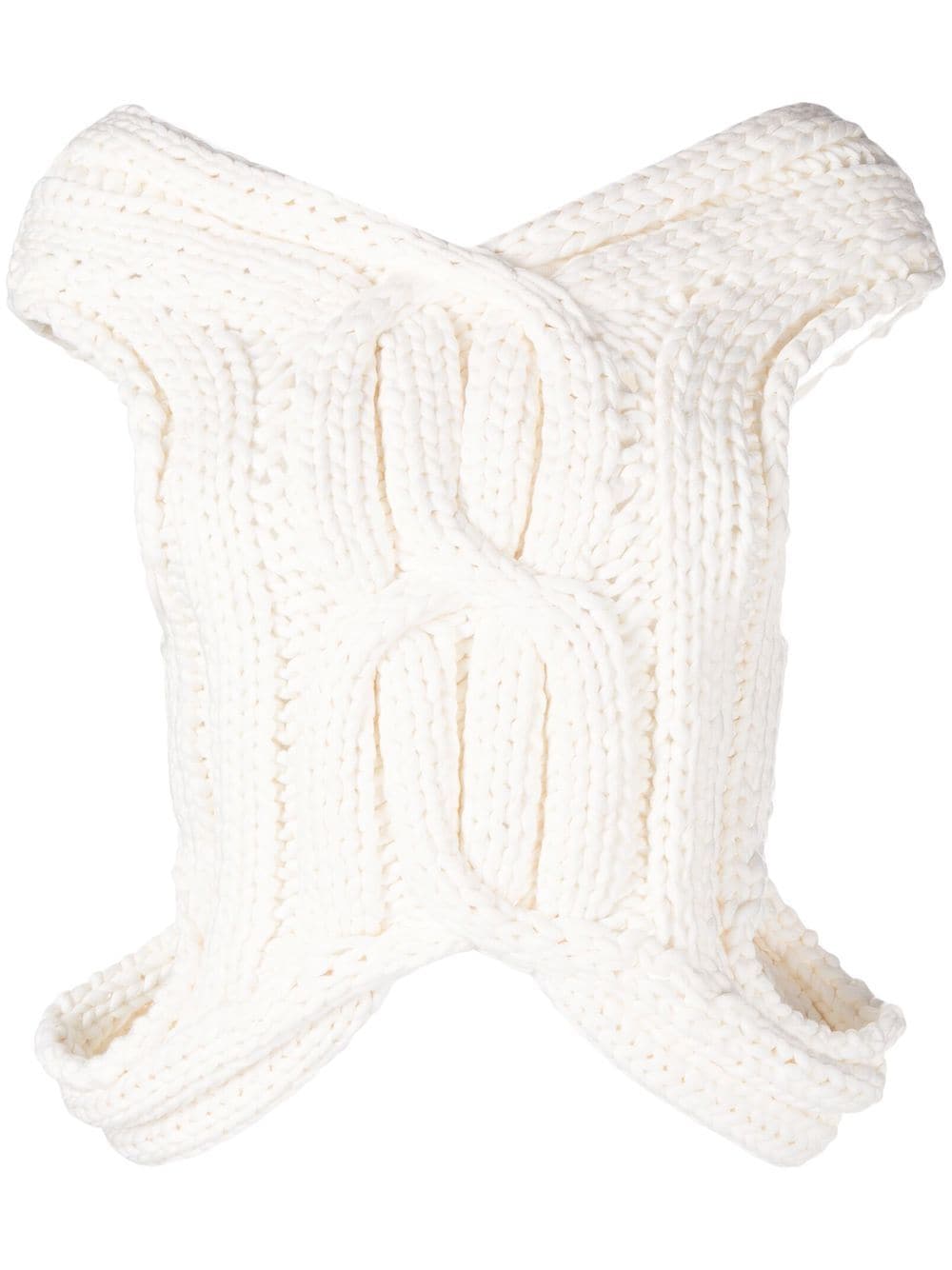 Dion Lee cable-knit V-neck vest - White von Dion Lee