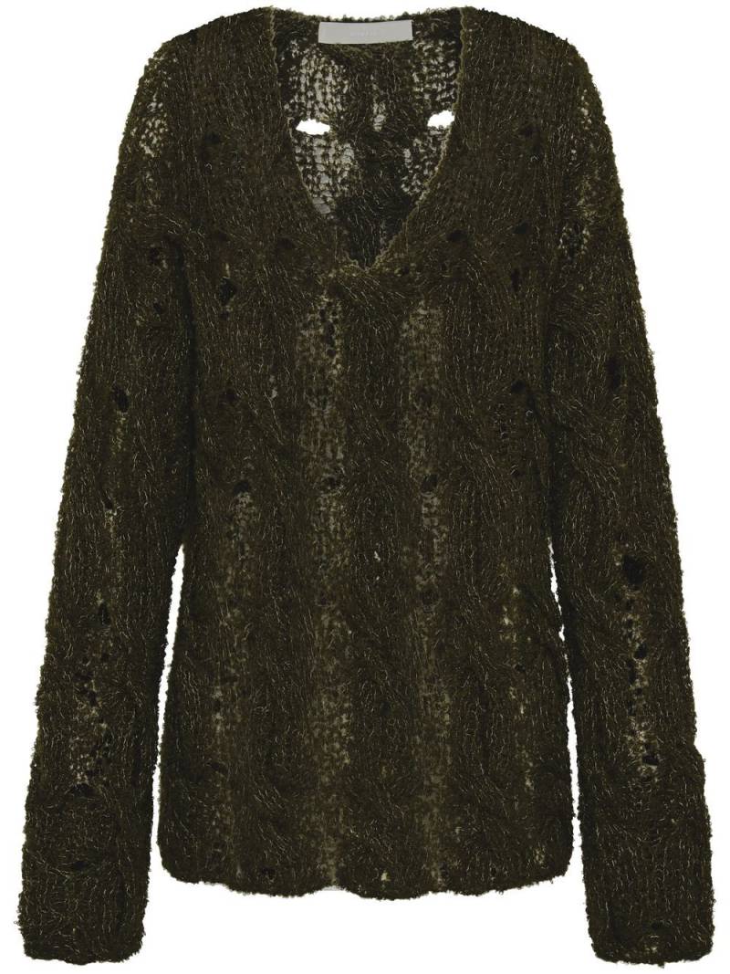 Dion Lee cable-knit boucle jumper - Green von Dion Lee