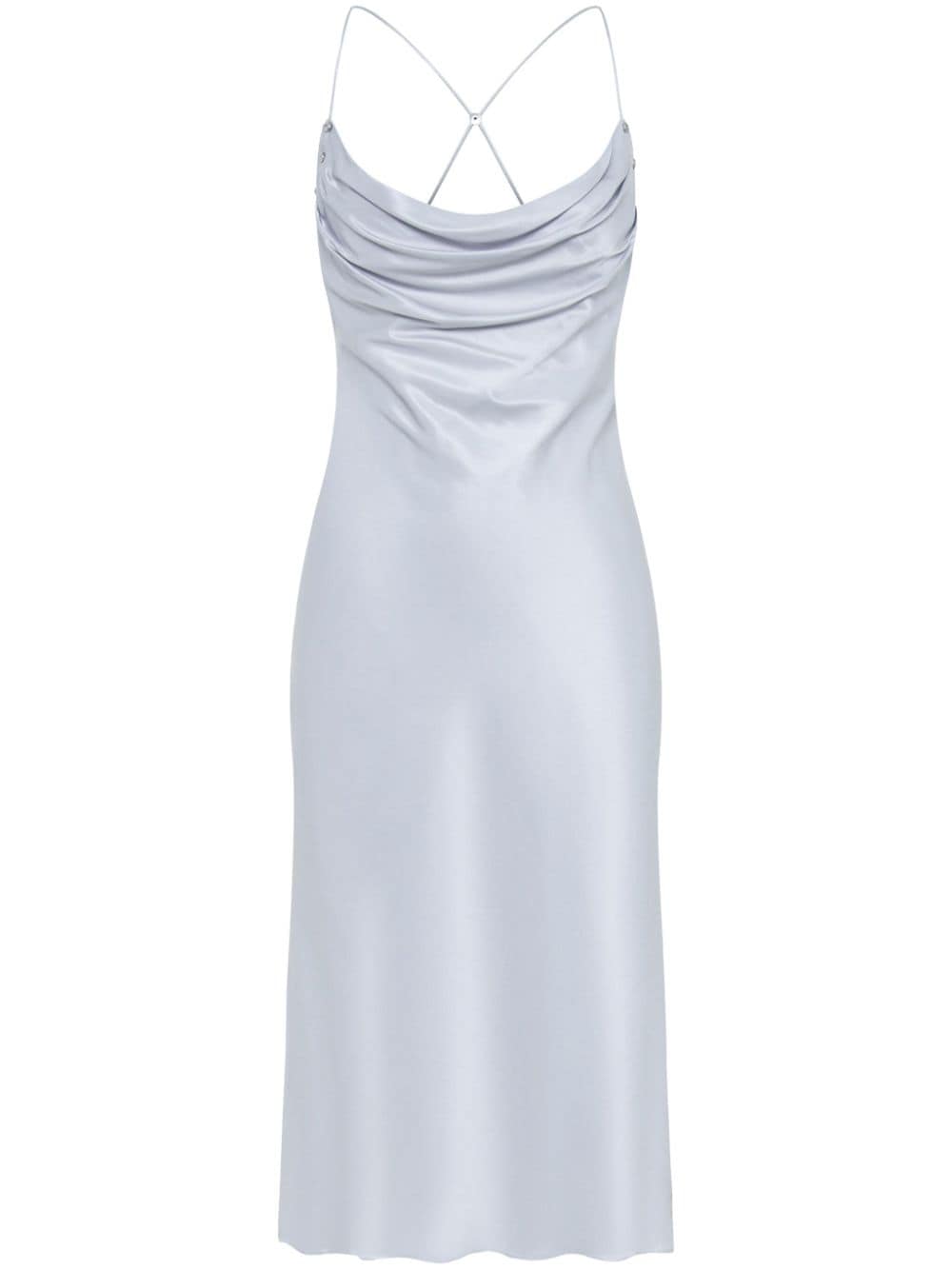 Dion Lee cowl-neck satin midi dress - Grey von Dion Lee