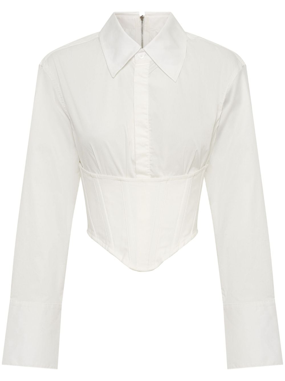 Dion Lee cropped corset-style shirt - White von Dion Lee