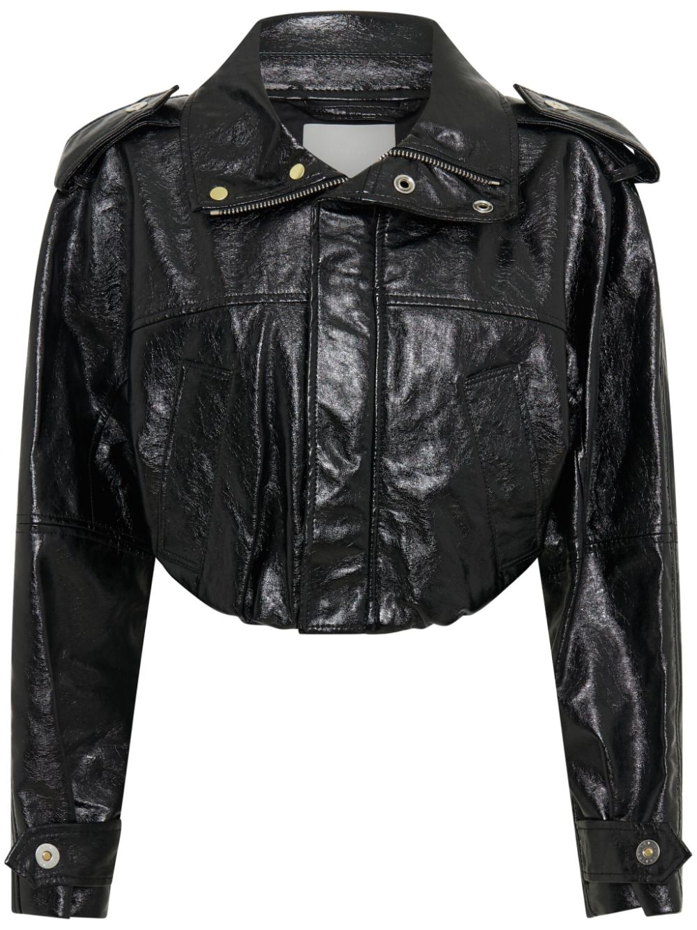 Dion Lee cropped faux-leather jacket - Black von Dion Lee