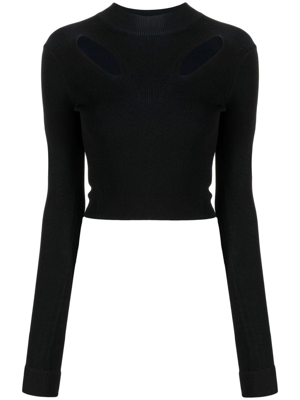 Dion Lee cut out-detail cropped knitted top - Black von Dion Lee