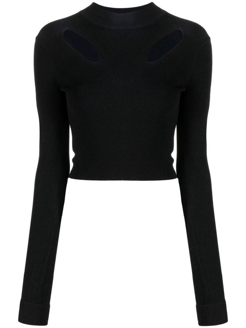Dion Lee cut out-detail cropped knitted top - Black von Dion Lee