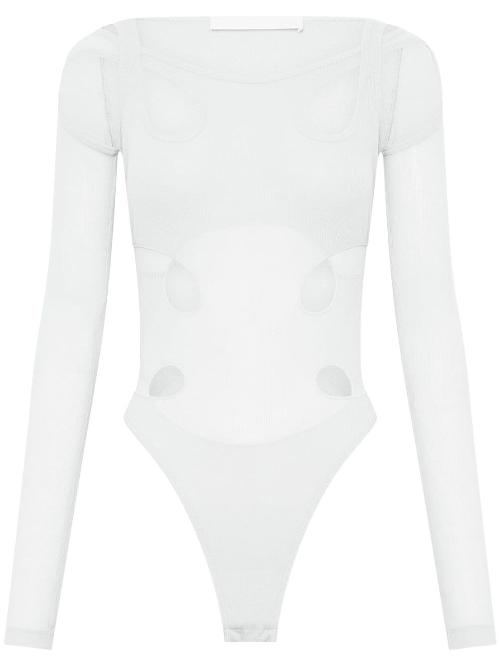 Dion Lee cut-out detail long-sleeve bodysuit - White von Dion Lee