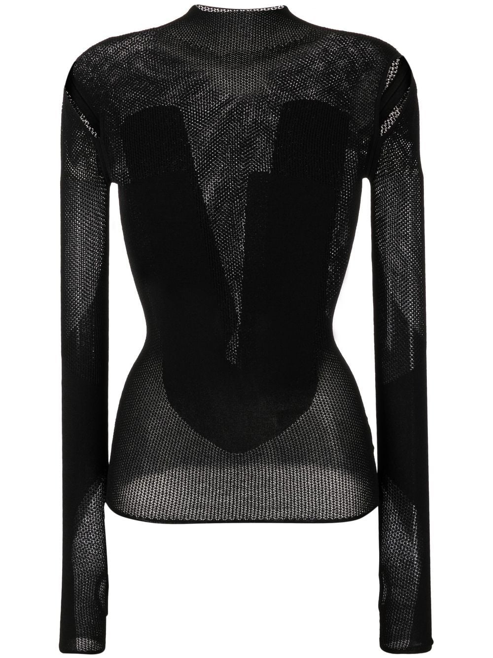 Dion Lee cut-out detail long-sleeved top - Black von Dion Lee