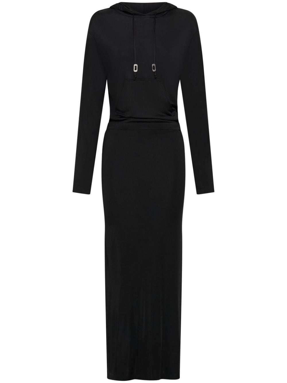 Dion Lee cut-out gathered hooded maxi dress - Black von Dion Lee