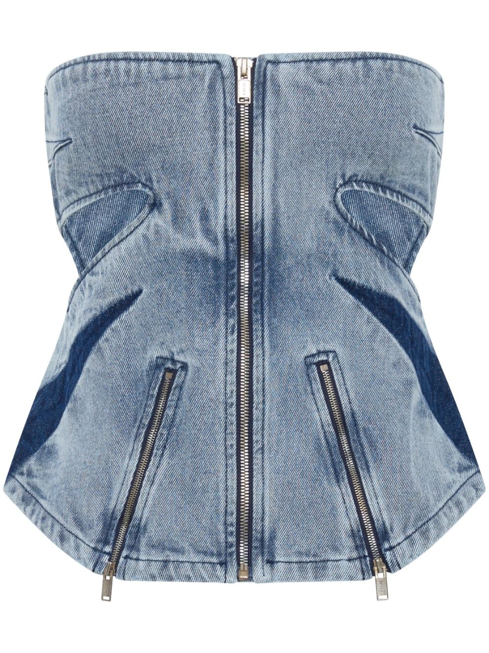 Dion Lee darted denim corset - Blue von Dion Lee