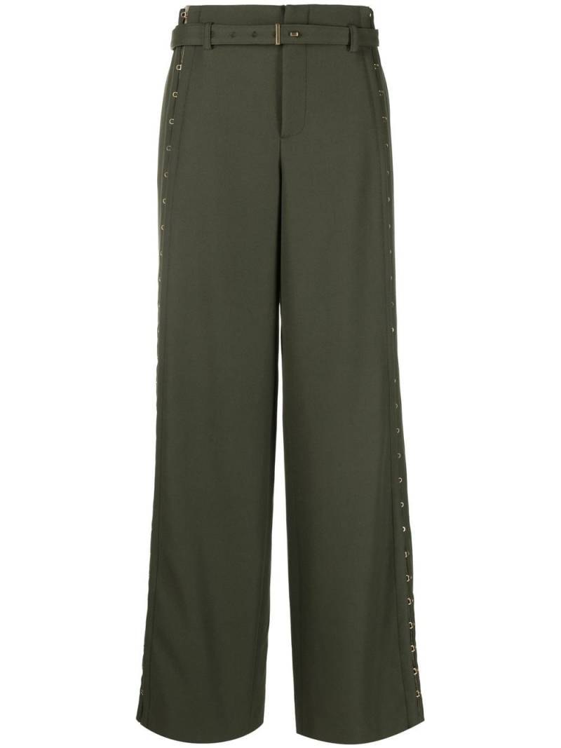 Dion Lee eyelet-detail tailored trousers - Green von Dion Lee