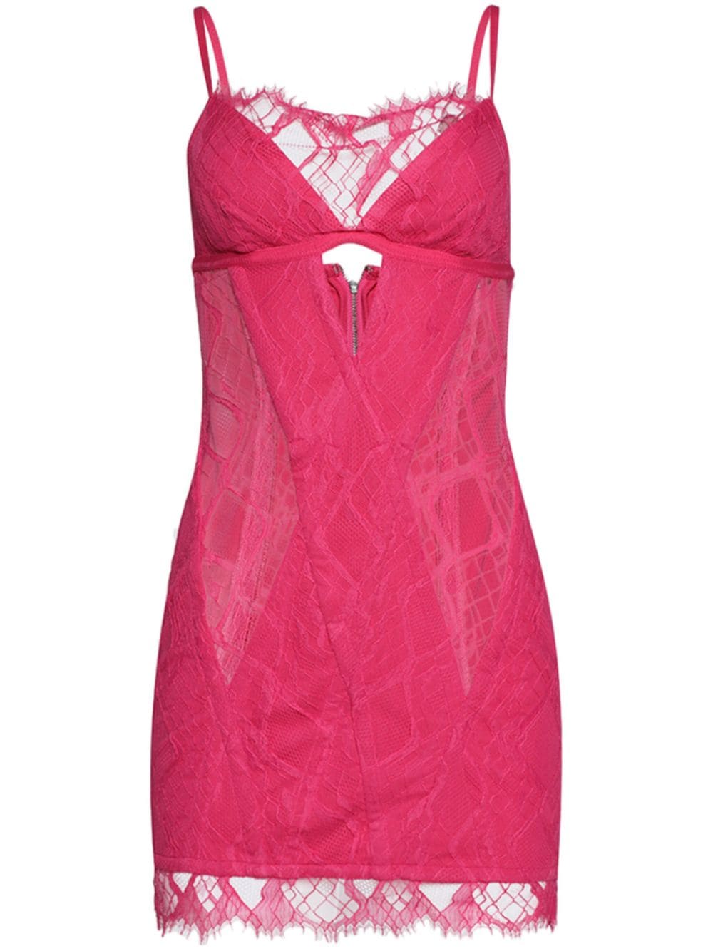 Dion Lee lace-overlay cut-out minidress - Pink von Dion Lee