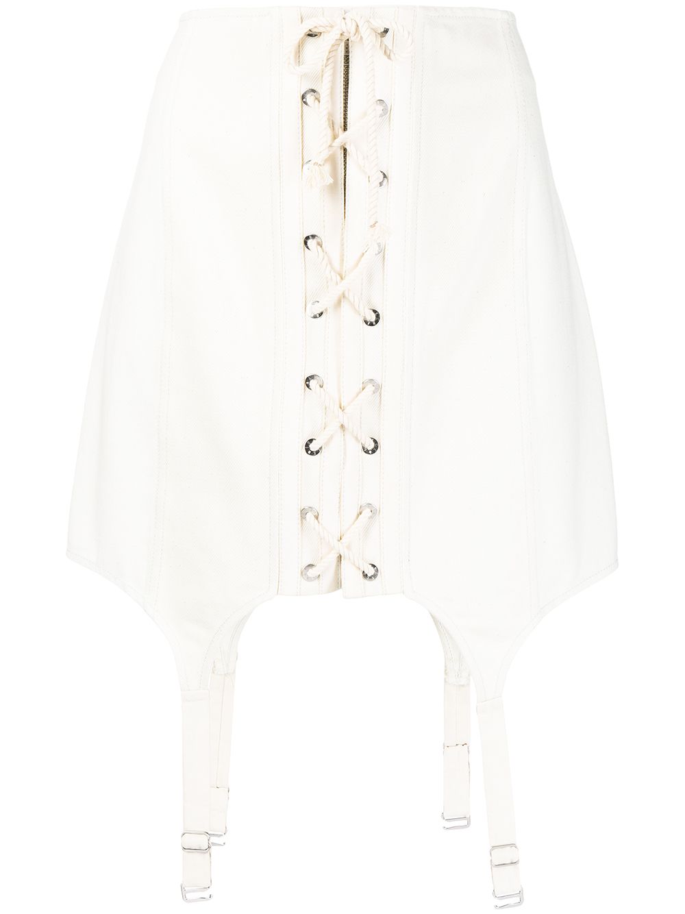 Dion Lee lace-up mini skirt - White von Dion Lee