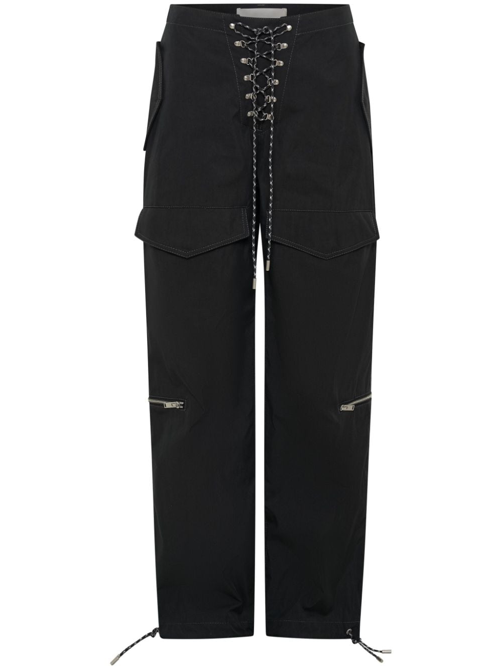 Dion Lee lace-up twill cargo trousers - Black von Dion Lee