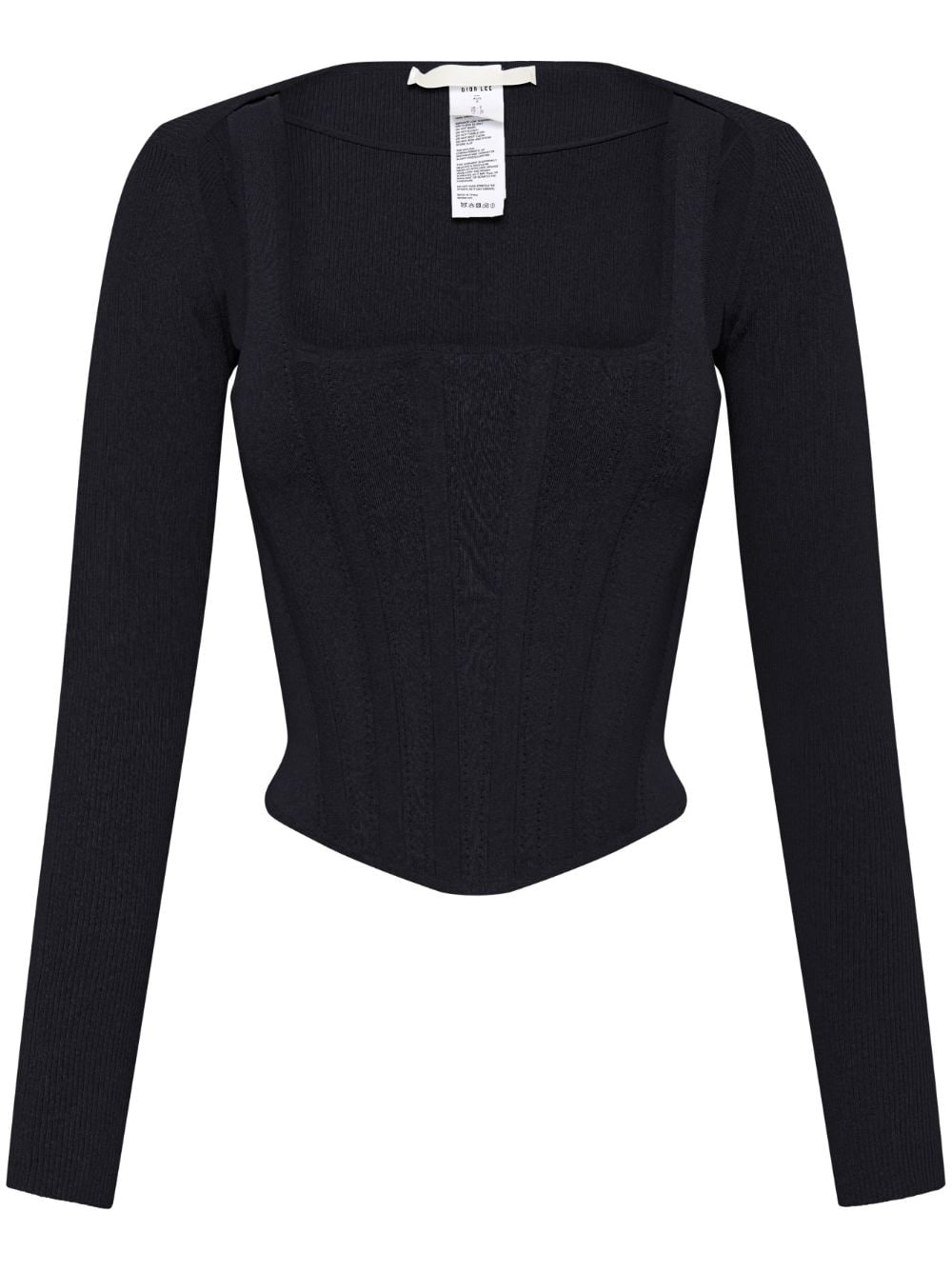 Dion Lee long-sleeve corset top - Black von Dion Lee